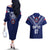 Personalised Samoa Rugby Couples Matching Off The Shoulder Long Sleeve Dress and Hawaiian Shirt World Cup 2023 Siamupini Siva Tau LT7 - Wonder Print Shop