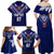 Personalised Samoa Rugby Family Matching Off Shoulder Long Sleeve Dress and Hawaiian Shirt World Cup 2023 Siamupini Siva Tau - Wonder Print Shop