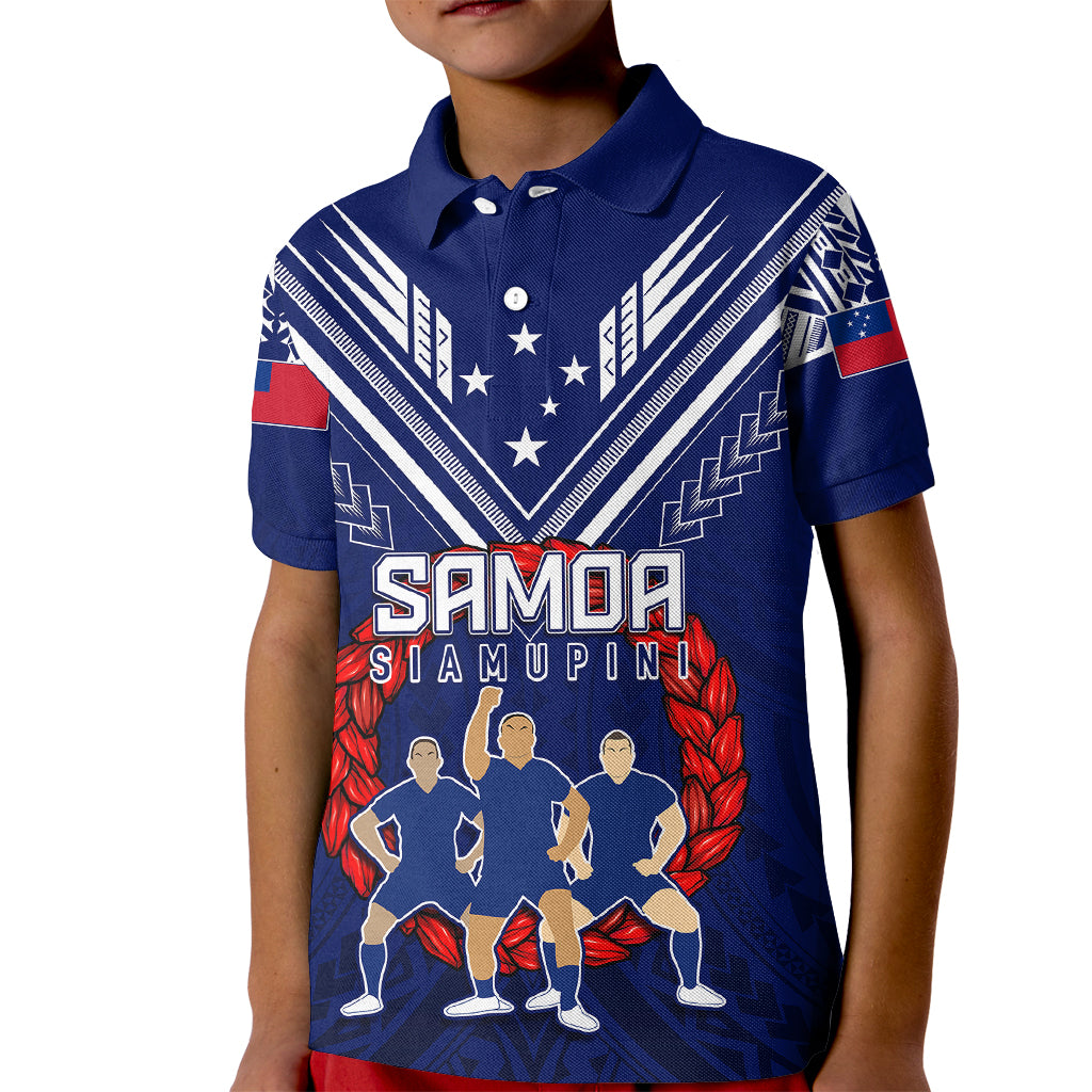 Personalised Samoa Rugby Kid Polo Shirt World Cup 2023 Siamupini Siva Tau - Wonder Print Shop