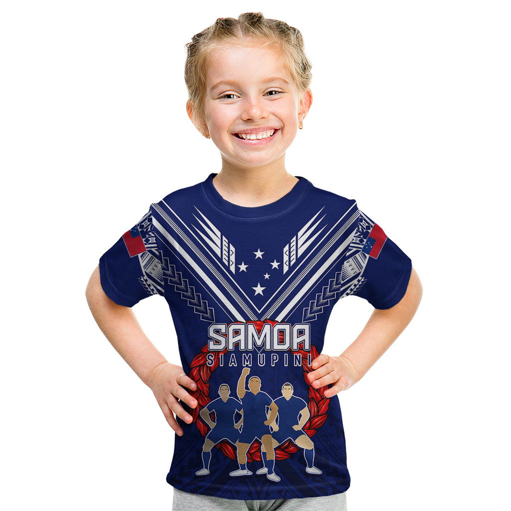 Personalised Samoa Rugby Kid T Shirt World Cup 2023 Siamupini Siva Tau - Wonder Print Shop