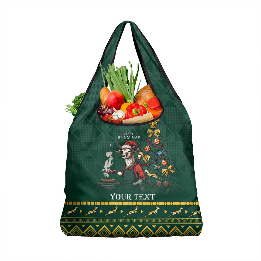 Personalised South Africa Christmas Grocery Bag Bokke Merry Braai-mas