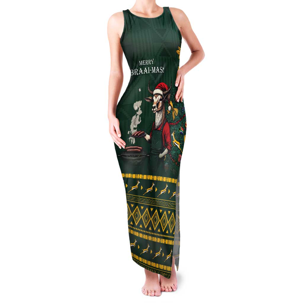 Personalised South Africa Christmas Tank Maxi Dress Bokke Merry Braai-mas - Wonder Print Shop