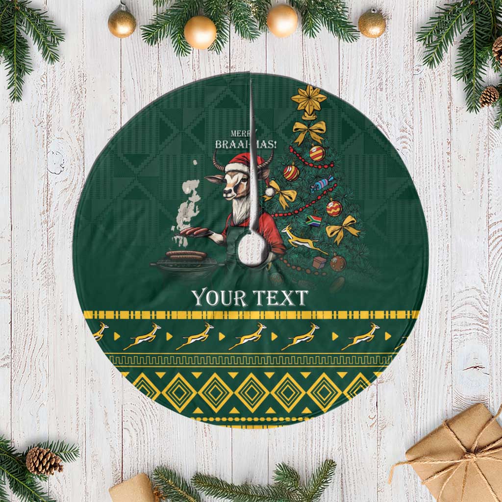 Personalised South Africa Christmas Tree Skirt Bokke Merry Braai-mas - Wonder Print Shop