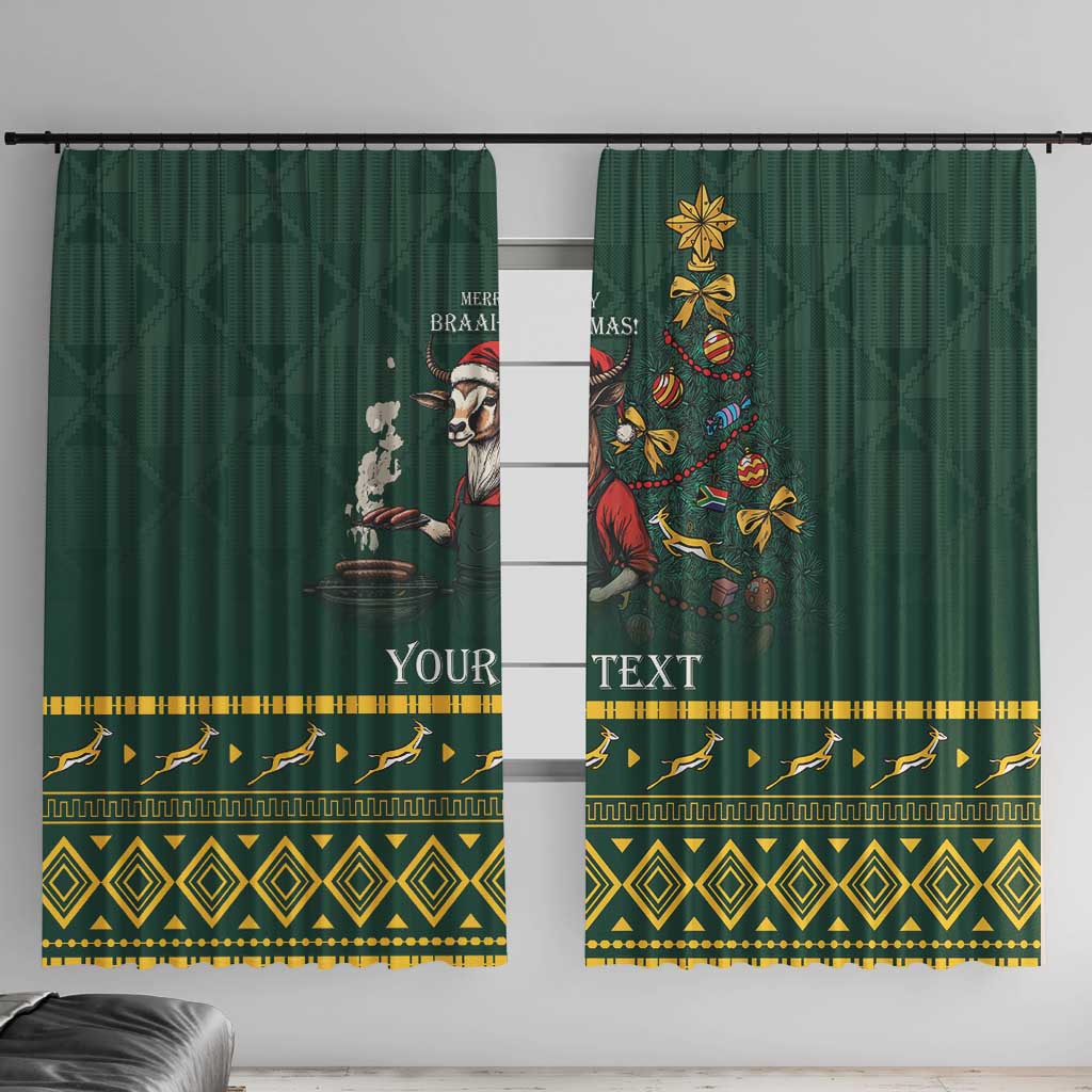 Personalised South Africa Christmas Window Curtain Bokke Merry Braai-mas - Wonder Print Shop