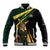 South Africa Personalised Baseball Jacket Springbok Mascot Dynamic LT7 - Wonder Print Shop