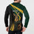 South Africa Personalised Button Sweatshirt Springbok Mascot Dynamic LT7 - Wonder Print Shop