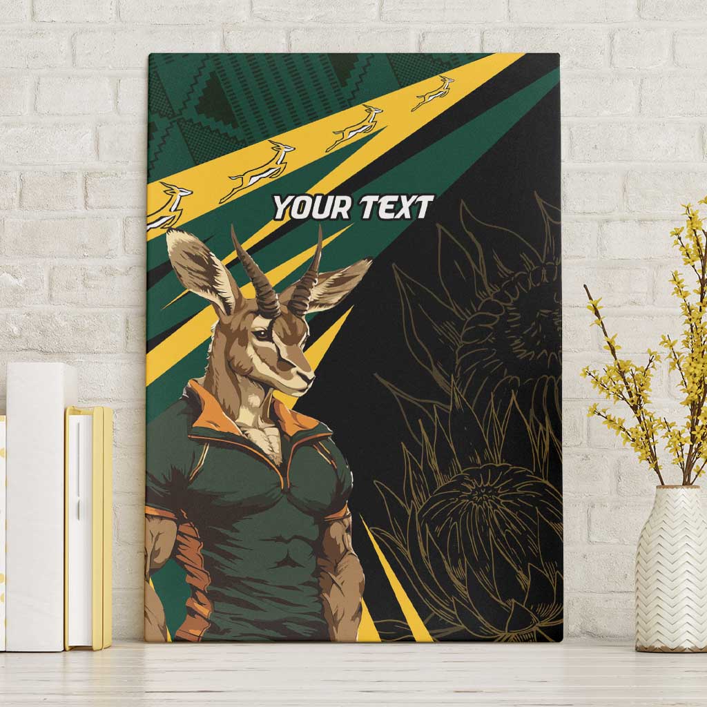 South Africa Personalised Canvas Wall Art Springbok Mascot Dynamic LT7 - Wonder Print Shop