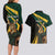 South Africa Personalised Couples Matching Long Sleeve Bodycon Dress and Hawaiian Shirt Springbok Mascot Dynamic LT7 - Wonder Print Shop