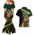 South Africa Personalised Couples Matching Mermaid Dress and Hawaiian Shirt Springbok Mascot Dynamic LT7 - Wonder Print Shop