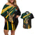 South Africa Personalised Couples Matching Off Shoulder Short Dress and Hawaiian Shirt Springbok Mascot Dynamic LT7 - Wonder Print Shop