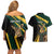 South Africa Personalised Couples Matching Off Shoulder Short Dress and Hawaiian Shirt Springbok Mascot Dynamic LT7 - Wonder Print Shop