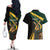 South Africa Personalised Couples Matching Off The Shoulder Long Sleeve Dress and Hawaiian Shirt Springbok Mascot Dynamic LT7 - Wonder Print Shop