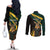 South Africa Personalised Couples Matching Off The Shoulder Long Sleeve Dress and Long Sleeve Button Shirt Springbok Mascot Dynamic