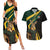 South Africa Personalised Couples Matching Summer Maxi Dress and Hawaiian Shirt Springbok Mascot Dynamic LT7 - Wonder Print Shop