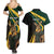 South Africa Personalised Couples Matching Summer Maxi Dress and Hawaiian Shirt Springbok Mascot Dynamic LT7 - Wonder Print Shop