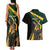 South Africa Personalised Couples Matching Tank Maxi Dress and Hawaiian Shirt Springbok Mascot Dynamic LT7 - Wonder Print Shop