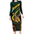 South Africa Personalised Family Matching Long Sleeve Bodycon Dress and Hawaiian Shirt Springbok Mascot Dynamic LT7 - Wonder Print Shop