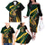 South Africa Personalised Family Matching Off The Shoulder Long Sleeve Dress and Hawaiian Shirt Springbok Mascot Dynamic - Wonder Print Shop