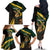 South Africa Personalised Family Matching Off The Shoulder Long Sleeve Dress and Hawaiian Shirt Springbok Mascot Dynamic - Wonder Print Shop