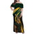 South Africa Personalised Family Matching Off Shoulder Maxi Dress and Hawaiian Shirt Springbok Mascot Dynamic LT7 - Wonder Print Shop