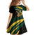 South Africa Personalised Family Matching Off Shoulder Short Dress and Hawaiian Shirt Springbok Mascot Dynamic LT7 - Wonder Print Shop