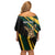 South Africa Personalised Family Matching Off Shoulder Short Dress and Hawaiian Shirt Springbok Mascot Dynamic LT7 - Wonder Print Shop