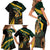 South Africa Personalised Family Matching Short Sleeve Bodycon Dress and Hawaiian Shirt Springbok Mascot Dynamic - Wonder Print Shop