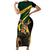 South Africa Personalised Family Matching Short Sleeve Bodycon Dress and Hawaiian Shirt Springbok Mascot Dynamic - Wonder Print Shop