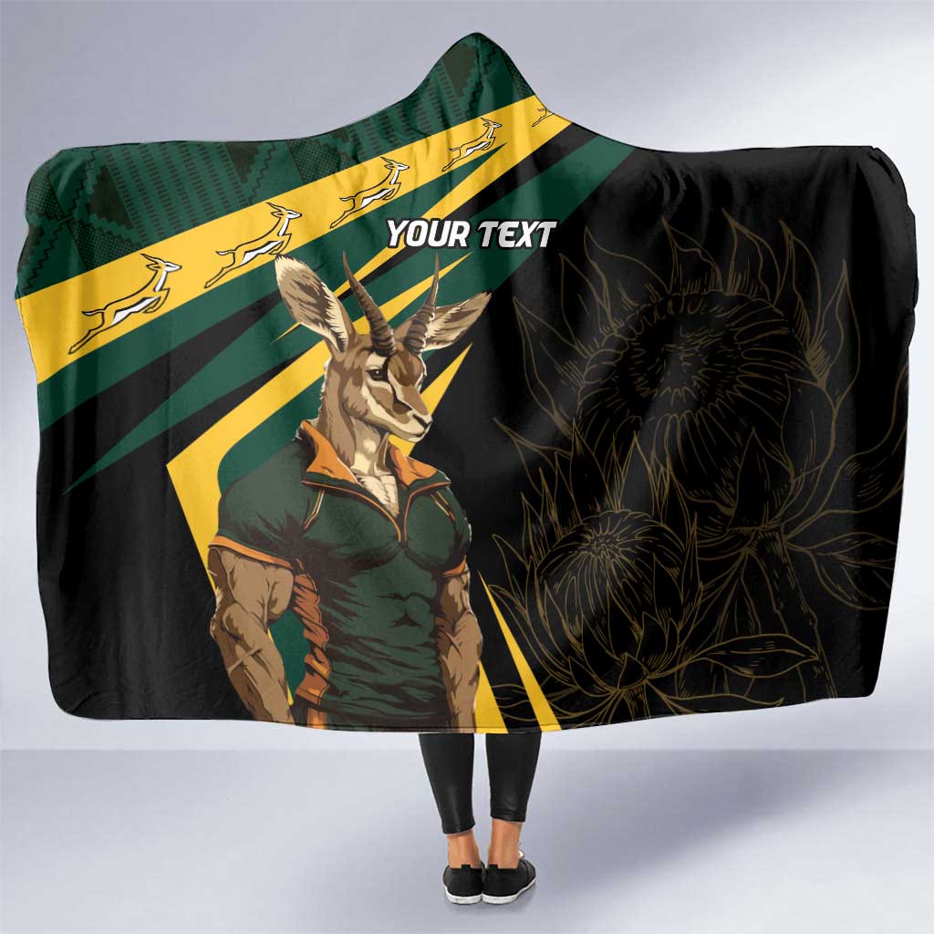 South Africa Personalised Hooded Blanket Springbok Mascot Dynamic