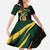 South Africa Personalised Kid Short Sleeve Dress Springbok Mascot Dynamic - Wonder Print Shop