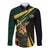 South Africa Personalised Long Sleeve Button Shirt Springbok Mascot Dynamic - Wonder Print Shop