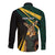 South Africa Personalised Long Sleeve Button Shirt Springbok Mascot Dynamic - Wonder Print Shop