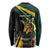 South Africa Personalised Long Sleeve Shirt Springbok Mascot Dynamic - Wonder Print Shop