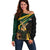 South Africa Personalised Off Shoulder Sweater Springbok Mascot Dynamic - Wonder Print Shop