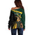 South Africa Personalised Off Shoulder Sweater Springbok Mascot Dynamic - Wonder Print Shop