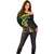 South Africa Personalised Off Shoulder Sweater Springbok Mascot Dynamic - Wonder Print Shop