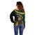 South Africa Personalised Off Shoulder Sweater Springbok Mascot Dynamic - Wonder Print Shop