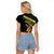 South Africa Personalised Raglan Cropped T Shirt Springbok Mascot Dynamic - Wonder Print Shop