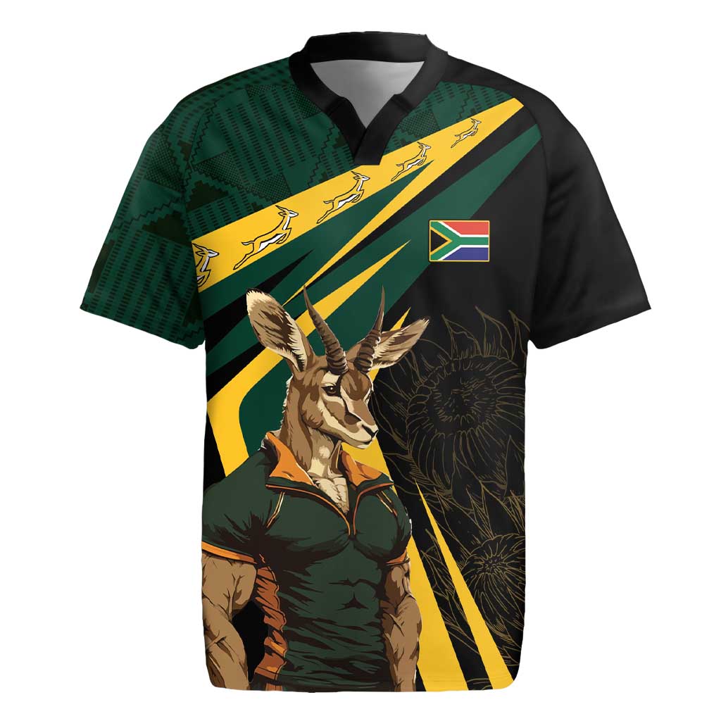 South Africa Personalised Rugby Jersey Springbok Mascot Dynamic - Wonder Print Shop