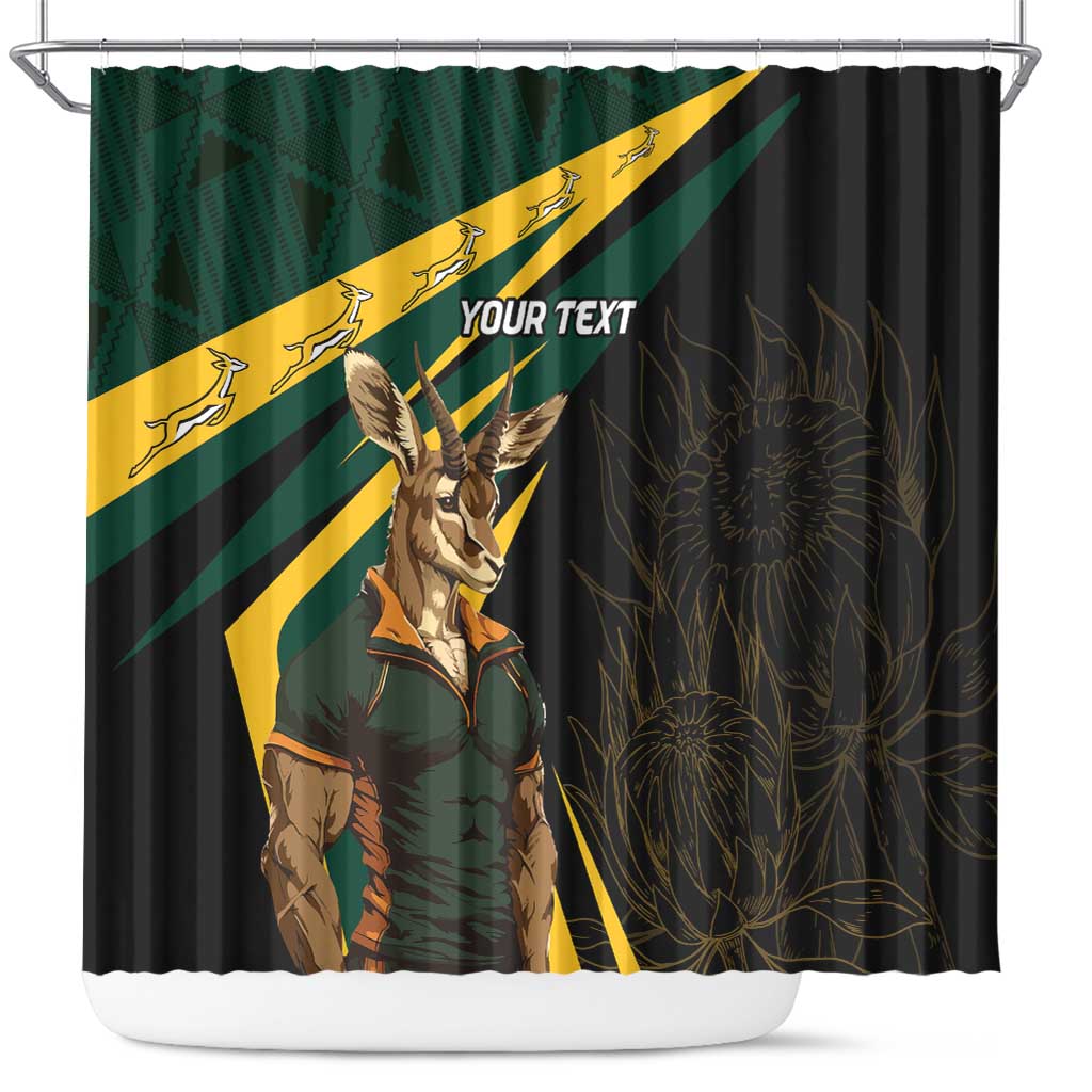 South Africa Personalised Shower Curtain Springbok Mascot Dynamic