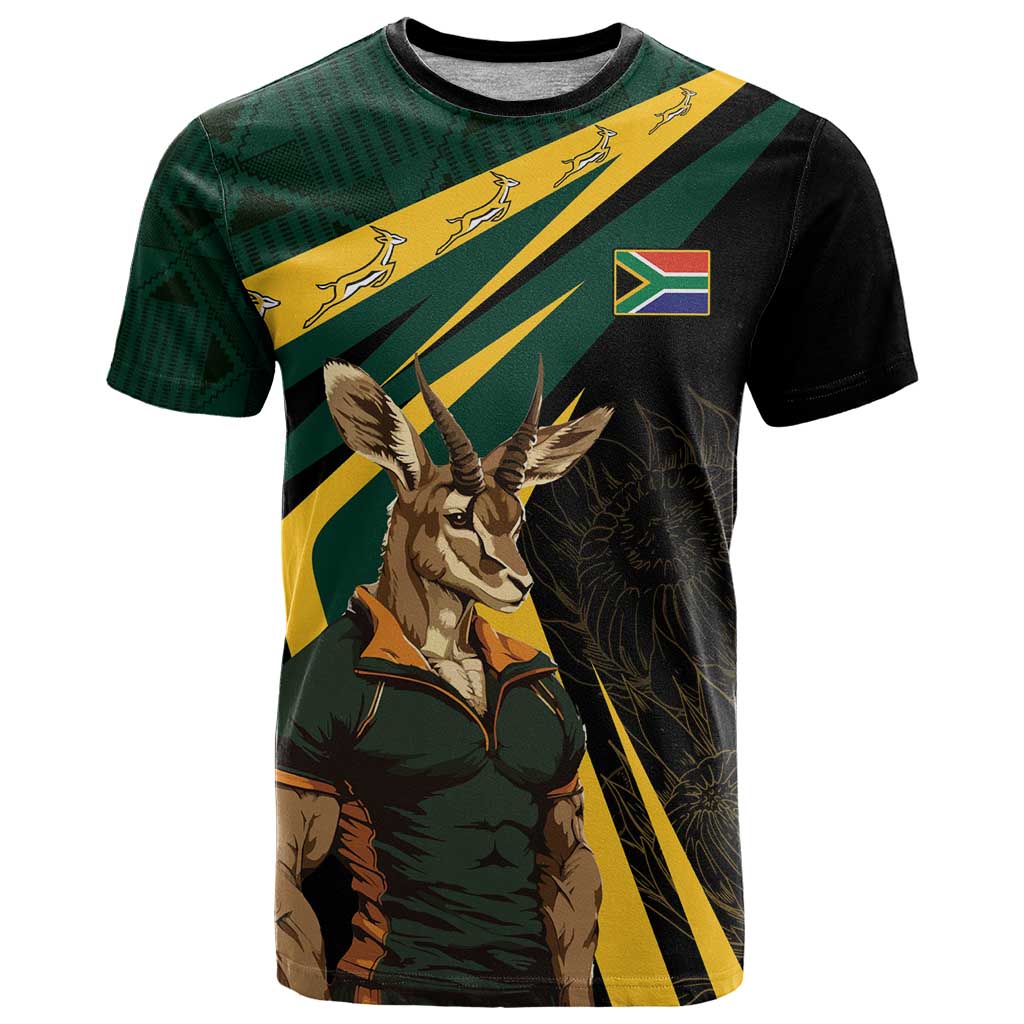 South Africa Personalised T Shirt Springbok Mascot Dynamic