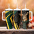 South Africa Tumbler With Handle Springbok Mascot Dynamic