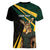 South Africa Personalised Women V-Neck T-Shirt Springbok Mascot Dynamic