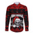 Custom Christmas Long Sleeve Button Shirt Gothic Skull Creepmas - Wonder Print Shop