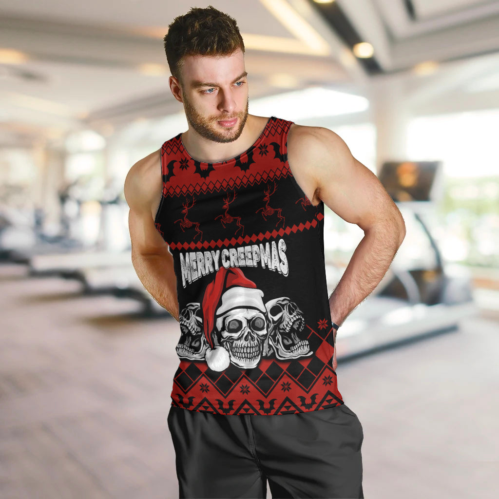 Custom Christmas Men Tank Top Gothic Skull Creepmas - Wonder Print Shop