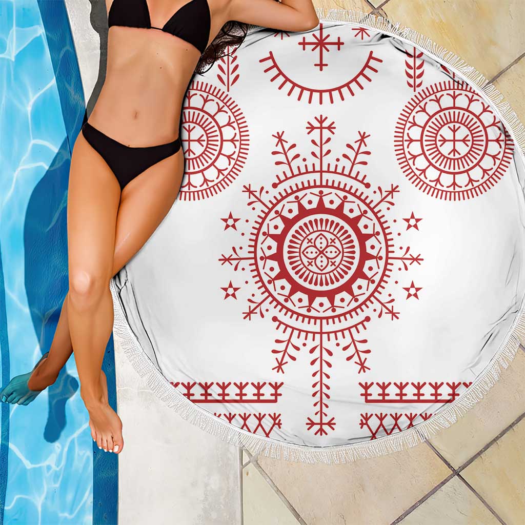 Croatia Sicanje Tattoo Kolo Inspired Beach Blanket - Wonder Print Shop