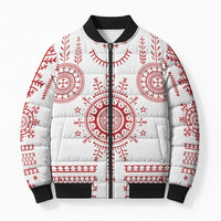 Croatia Sicanje Tattoo Kolo Inspired Bomber Puffer Jacket - Wonder Print Shop