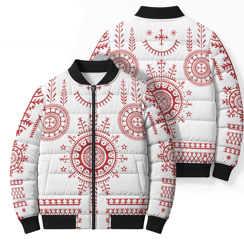 Croatia Sicanje Tattoo Kolo Inspired Bomber Puffer Jacket - Wonder Print Shop