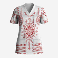 Croatia Sicanje Tattoo Kolo Inspired Scrub Top - Wonder Print Shop