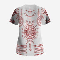 Croatia Sicanje Tattoo Kolo Inspired Scrub Top - Wonder Print Shop